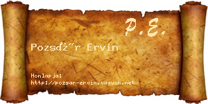 Pozsár Ervin névjegykártya
